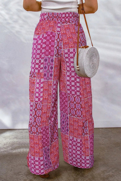 Full Size Drawstring Printed Wide Leg Pants - Style Chic Couture