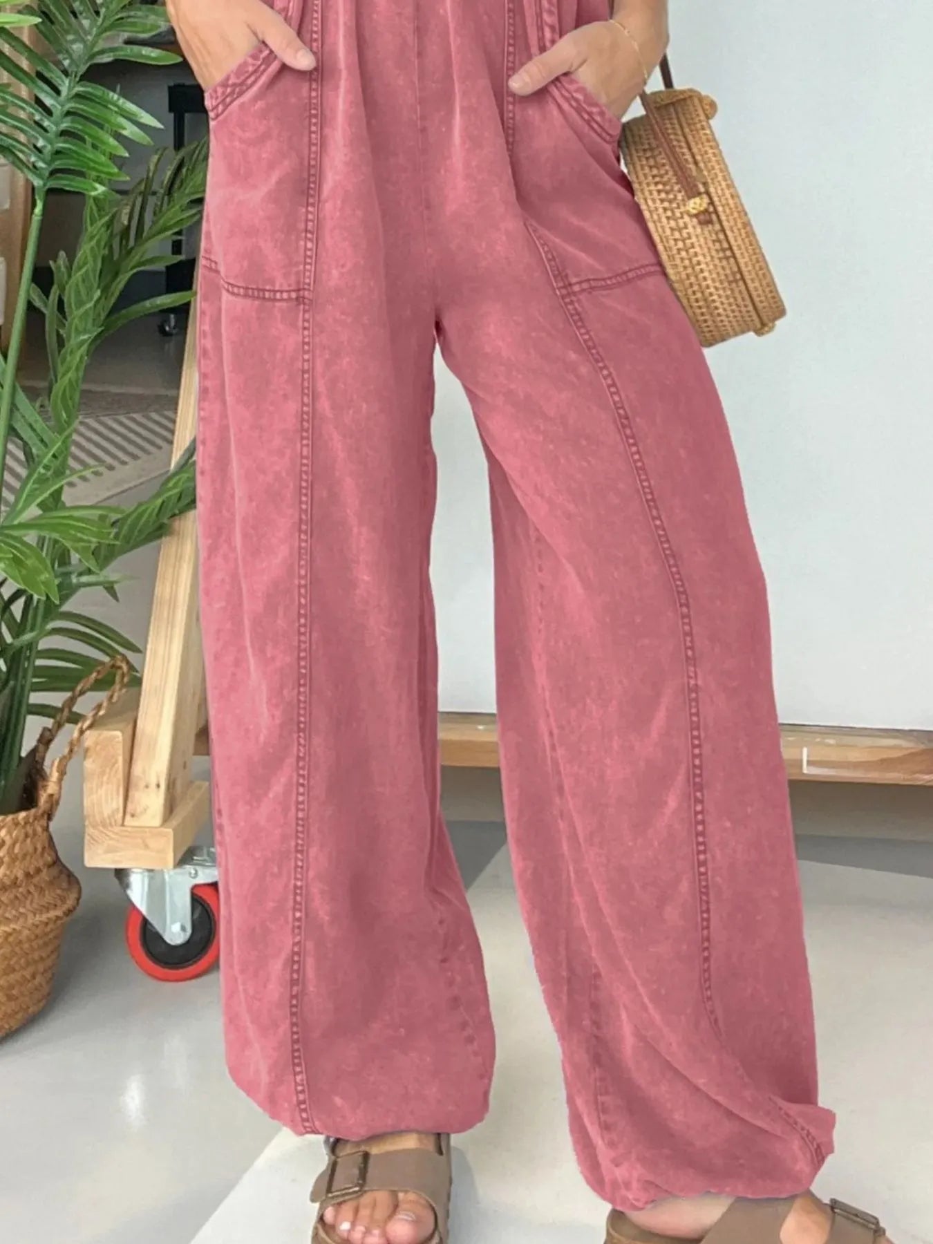 Full Size Wide Leg Spaghetti Strap Jumpsuit Plus Size - Style Chic Couture