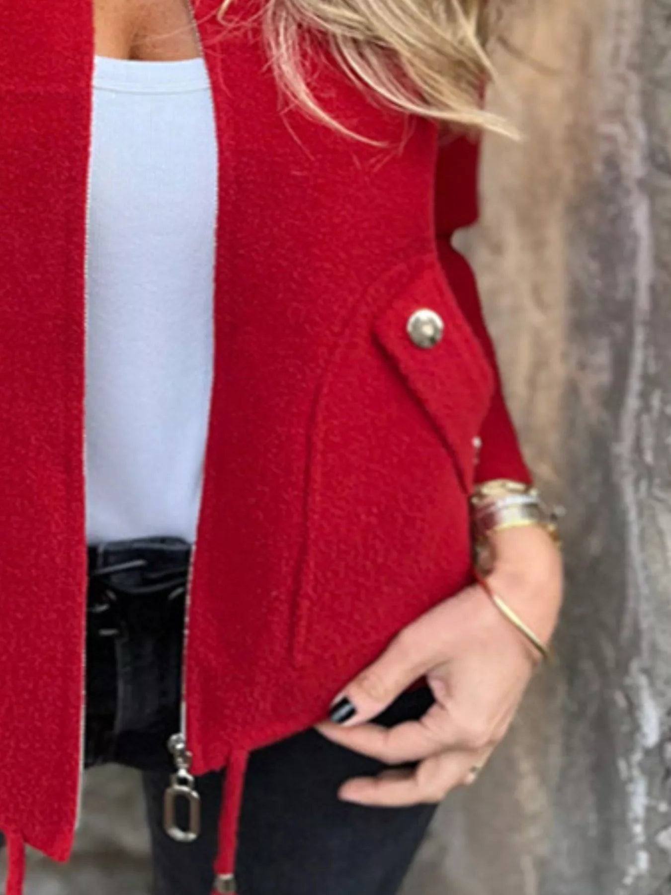 Full Size Zip - Up Long Sleeve Outerwear Plus Size - Style Chic Couture