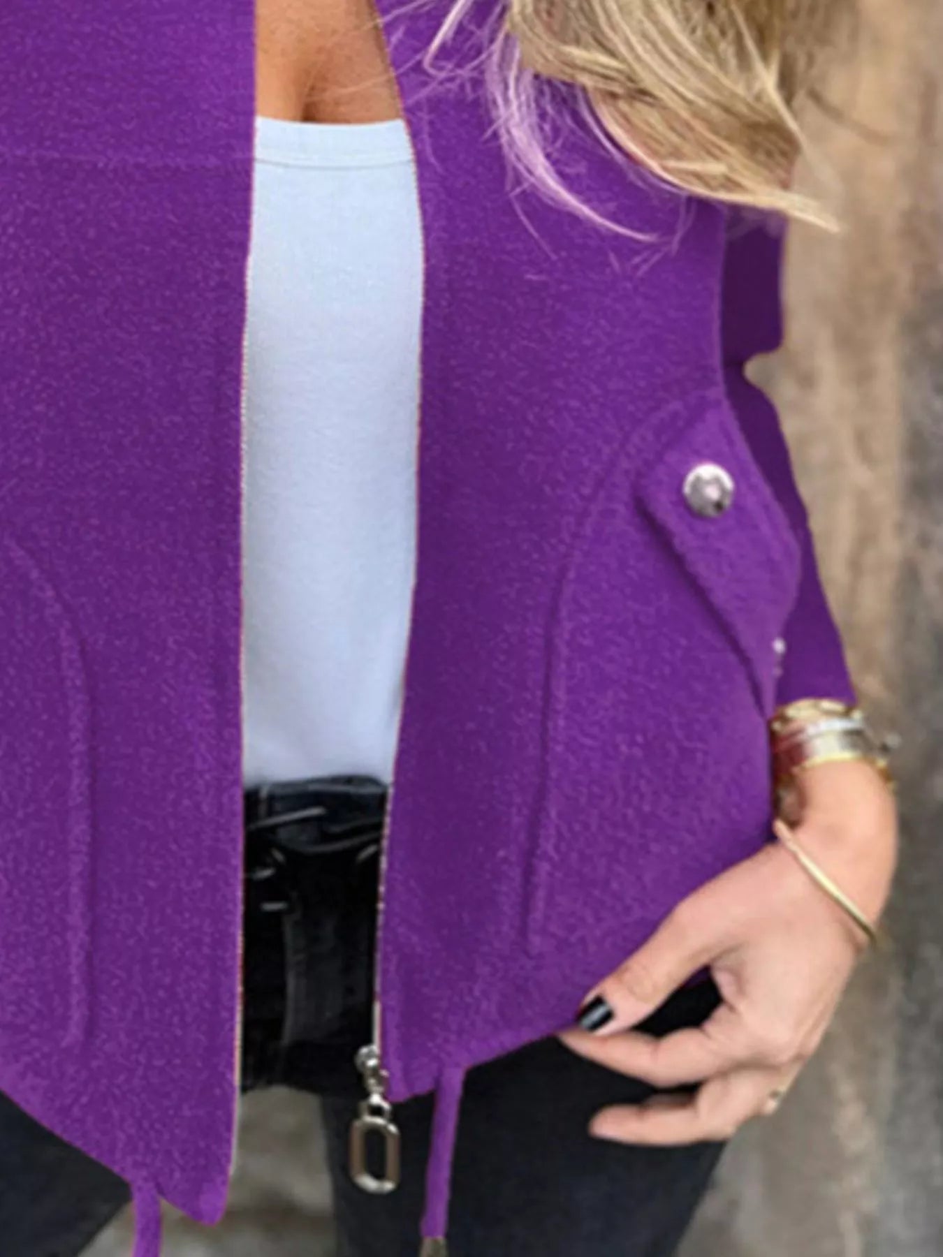 Full Size Zip - Up Long Sleeve Outerwear Plus Size - Style Chic Couture