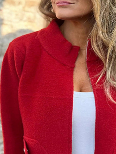 Full Size Zip - Up Long Sleeve Outerwear Plus Size - Style Chic Couture