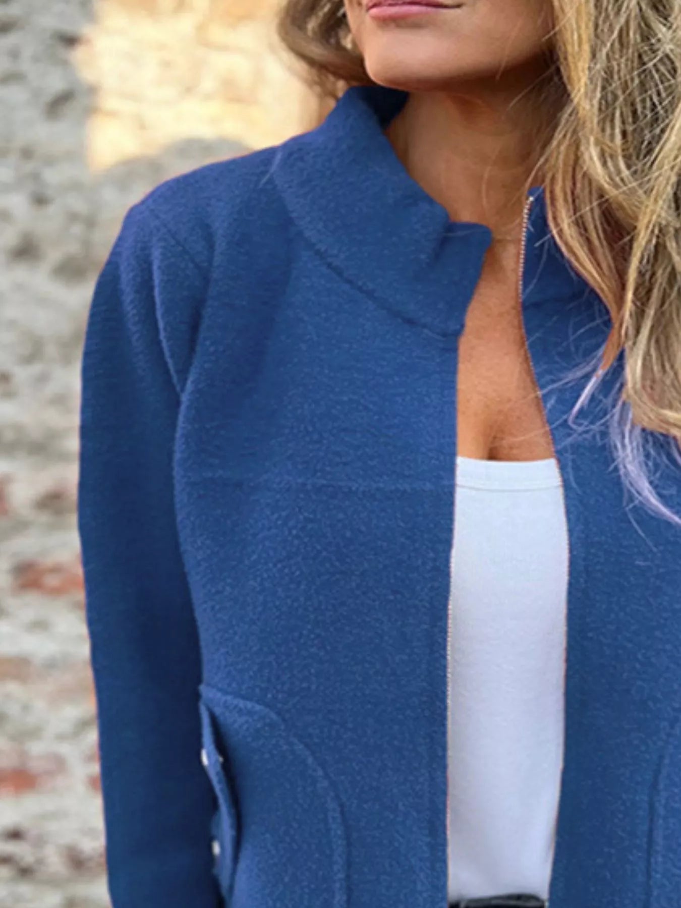 Full Size Zip - Up Long Sleeve Outerwear Plus Size - Style Chic Couture