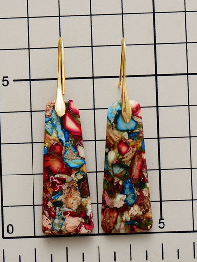 Imperial Jasper Geometric Dangle Earrings