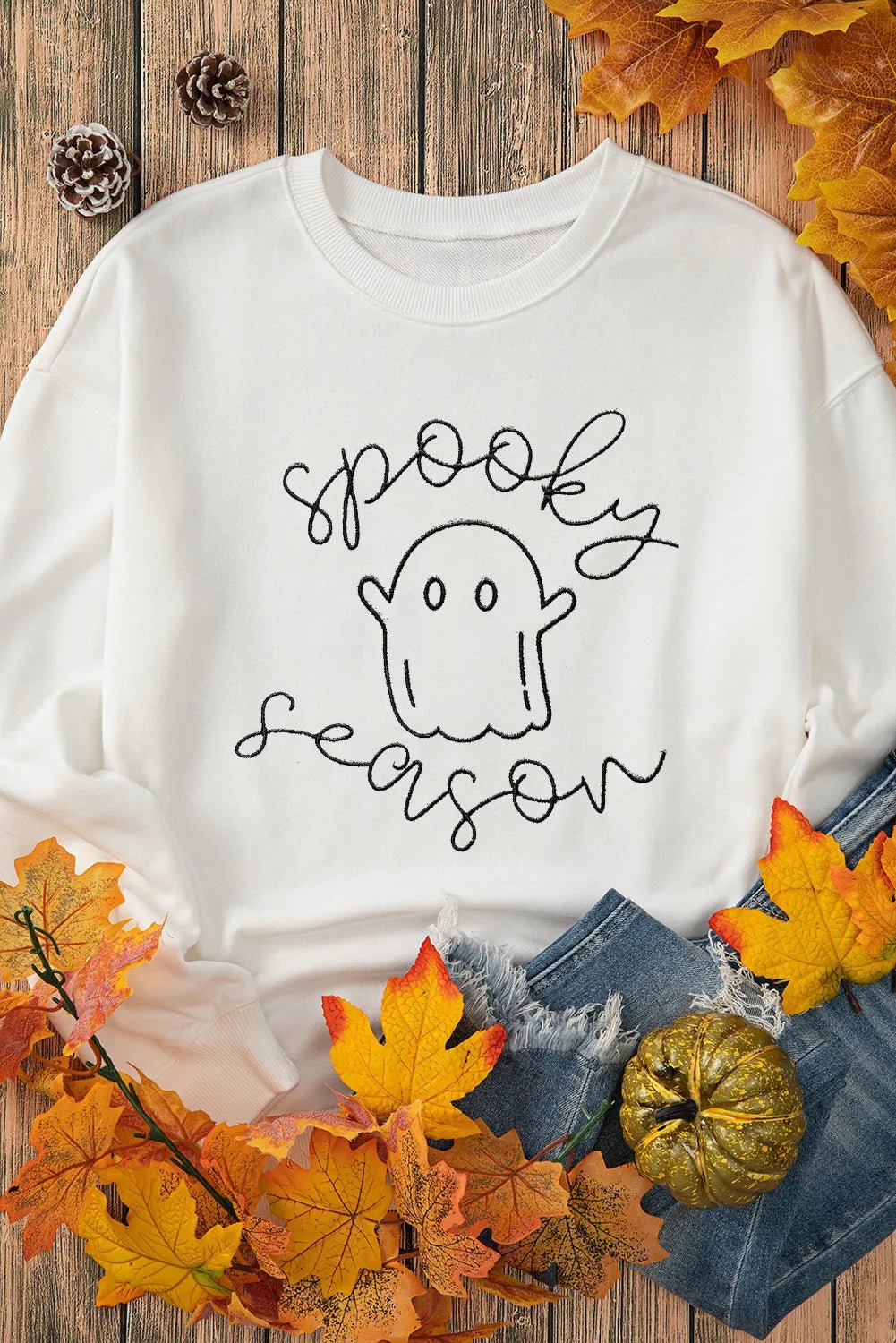 Ghost Graphic Sweatshirt with Dropped Shoulder