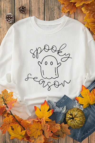 Ghost Graphic Sweatshirt with Dropped Shoulder