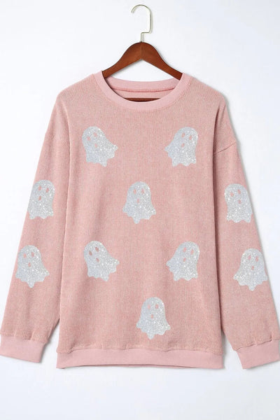 Ghost Round Neck Oversized Sweatshirt - Style Chic Couture