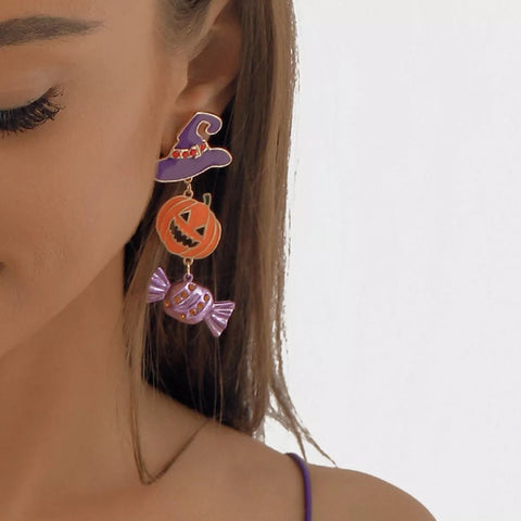Halloween Gold Pumpkin Earrings