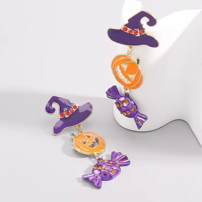 Halloween Gold Pumpkin Earrings
