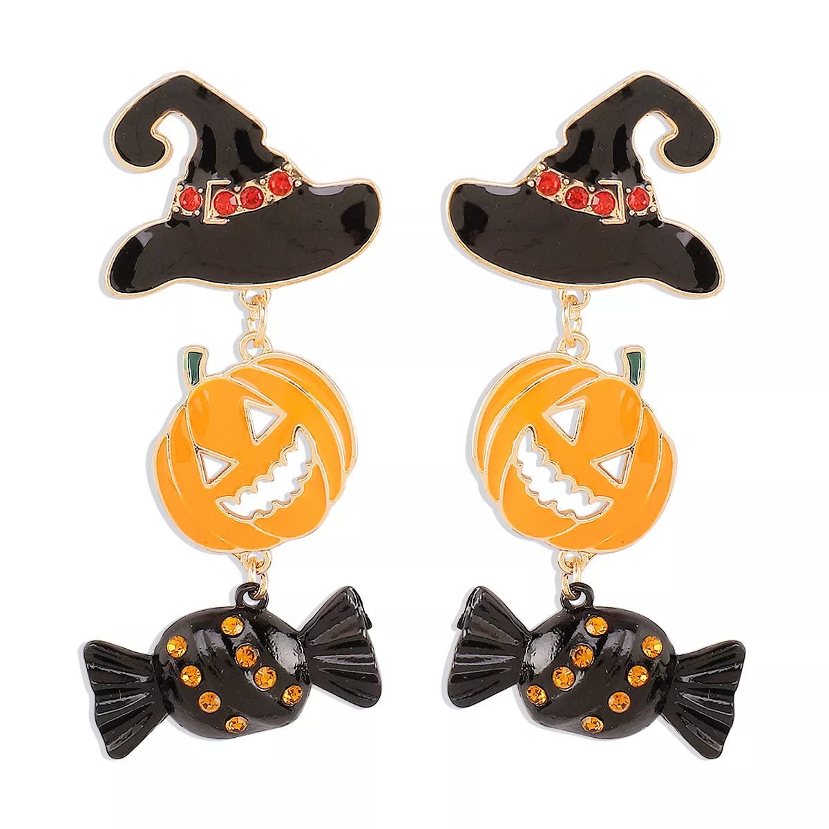 Halloween Gold Pumpkin Earrings