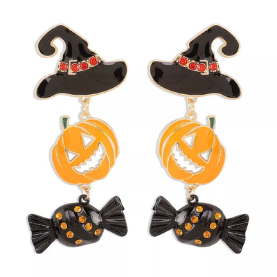 Halloween Gold Pumpkin Earrings