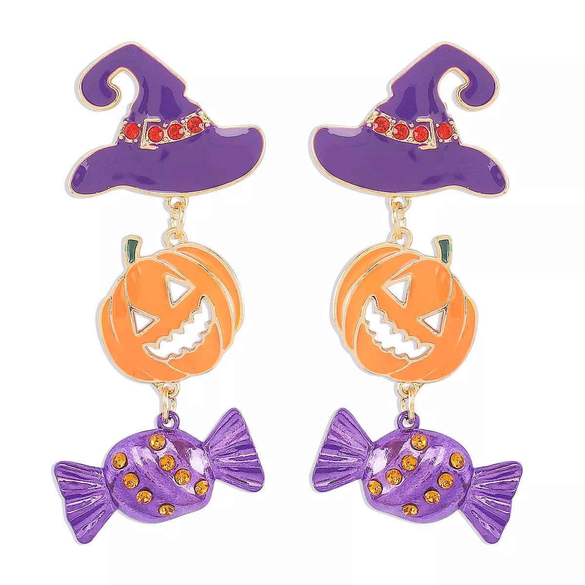 Halloween Gold Pumpkin Earrings