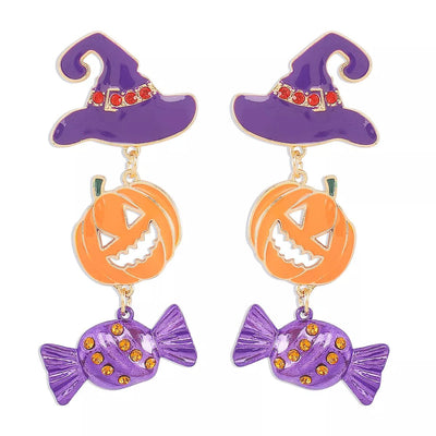 Halloween Gold Pumpkin Earrings