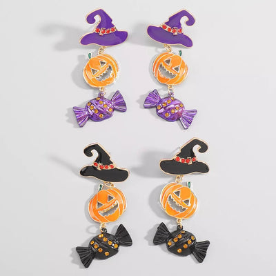 Halloween Gold Pumpkin Earrings