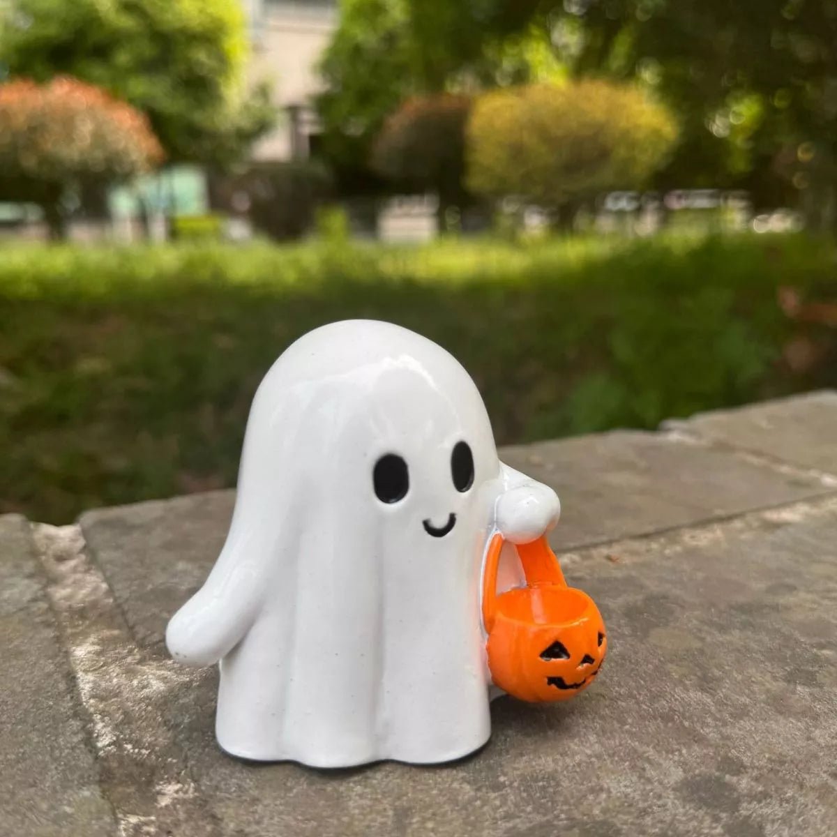 Spooky Ghost Pumpkin Basket Ornament