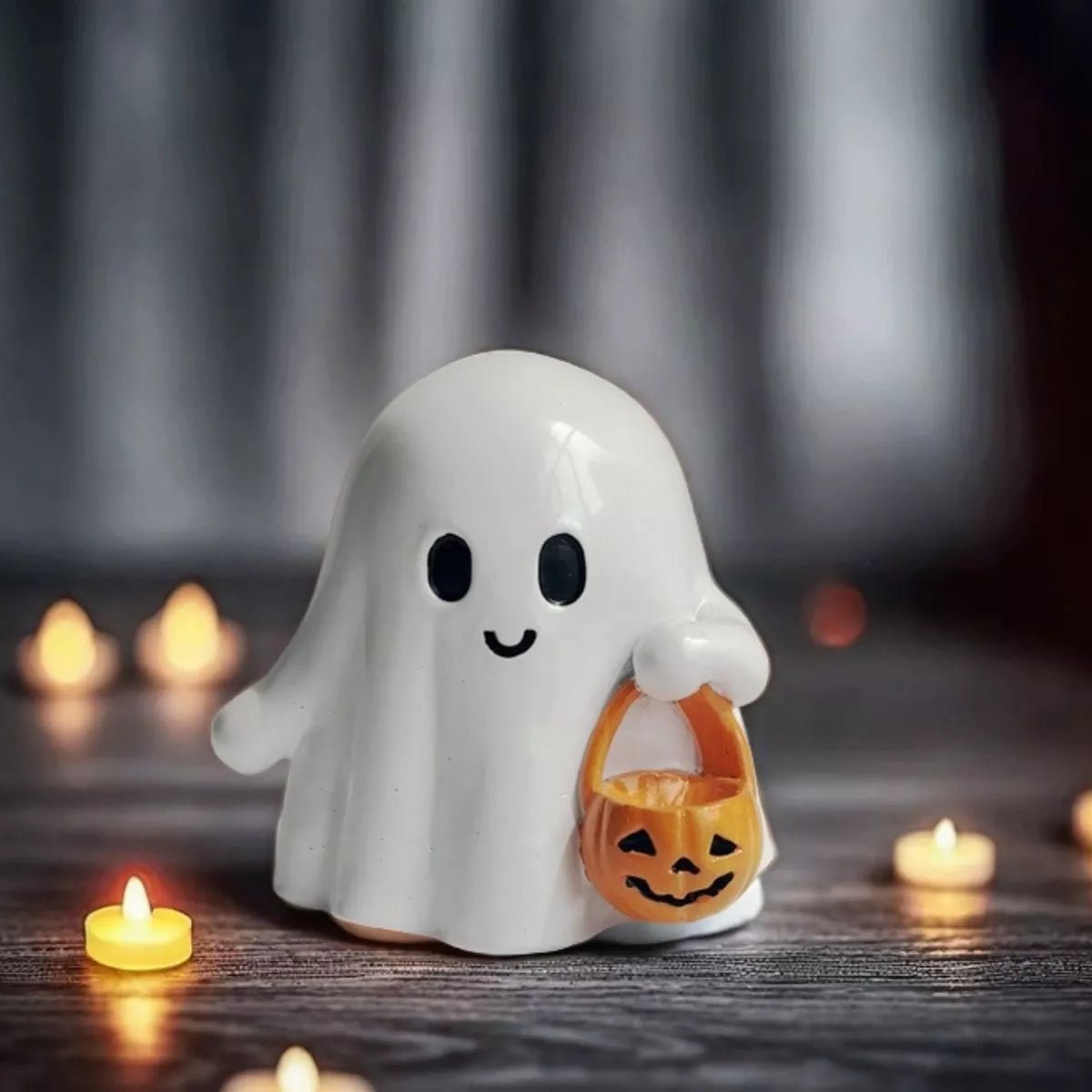 Spooky Ghost Pumpkin Basket Ornament