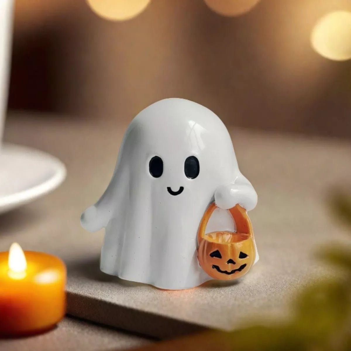 Spooky Ghost Pumpkin Basket Ornament