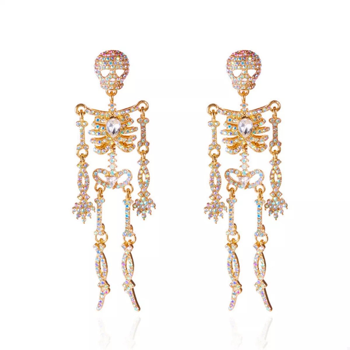 Zircon Skeleton Earrings for Halloween