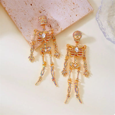 Zircon Skeleton Earrings for Halloween