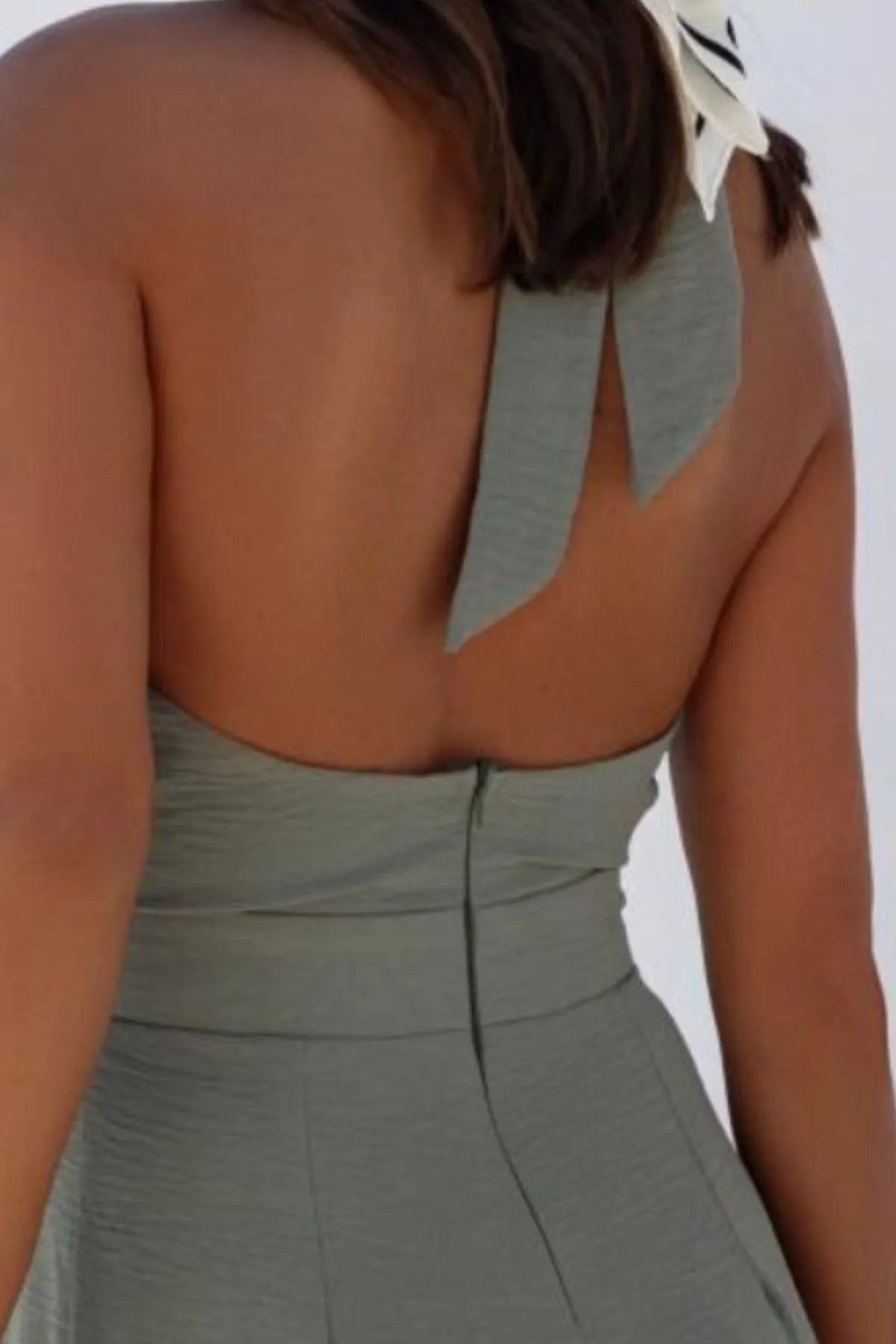 Halter Neck Wide Leg Jumpsuit with Keyhole Detail - Style Chic Couture