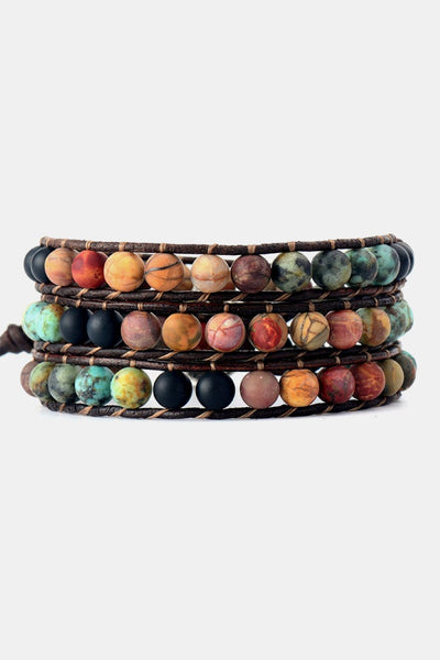 Handmade Triple Layer Beaded Agate Bracelet - Style Chic Couture