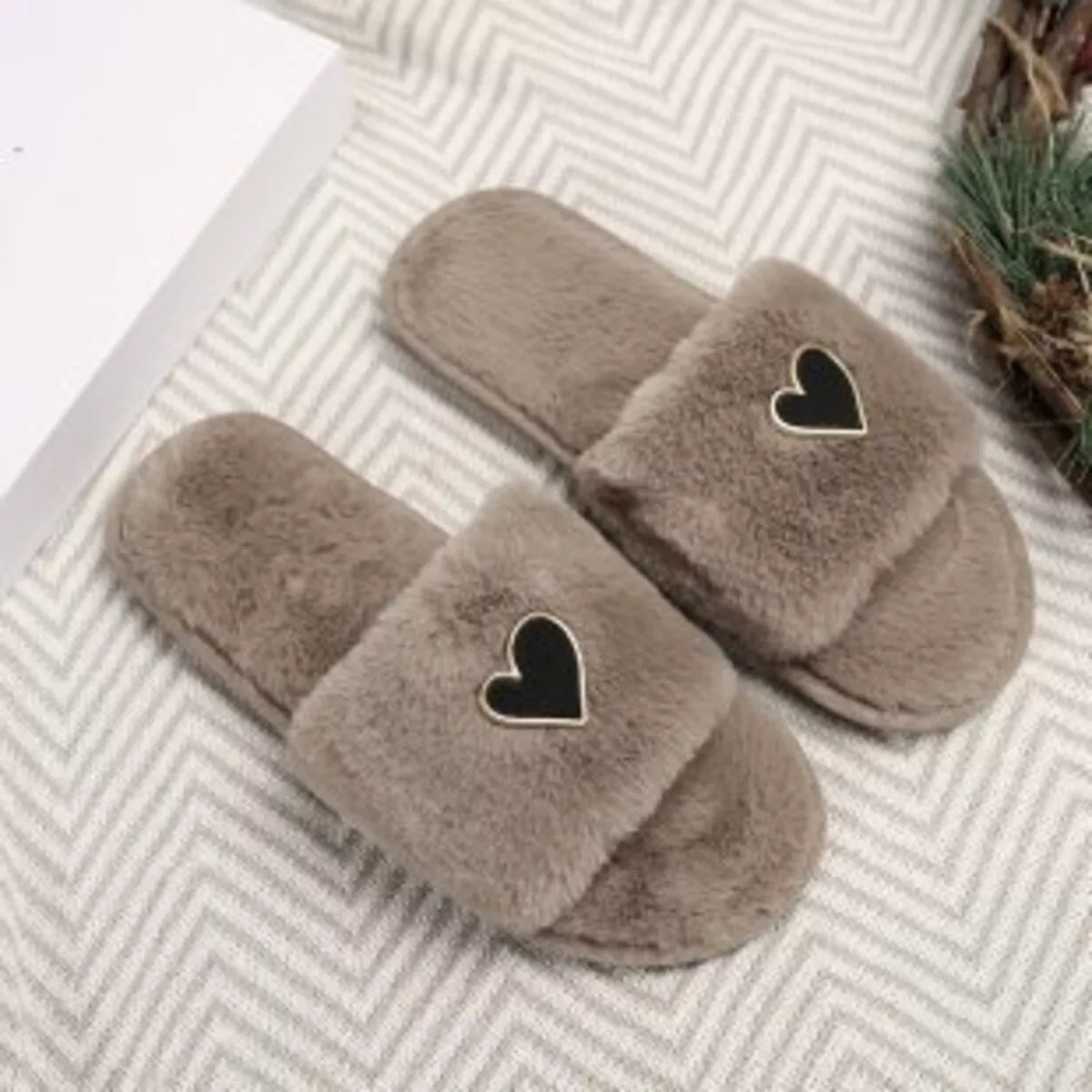 Heart Open Toe Flats Slippers - Style Chic Couture