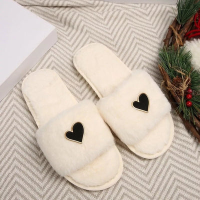 Heart Open Toe Flats Slippers - Style Chic Couture