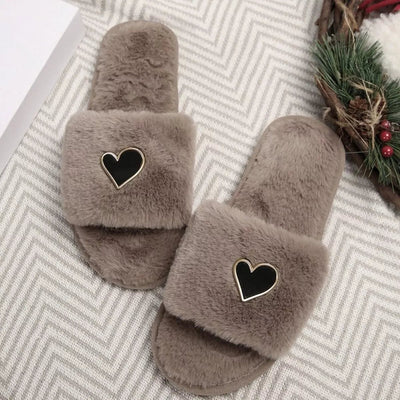 Heart Open Toe Flats Slippers - Style Chic Couture