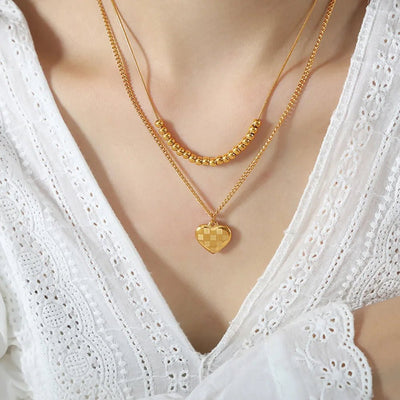 Heart Pendant Double - Lrayed Necklace - Style Chic Couture