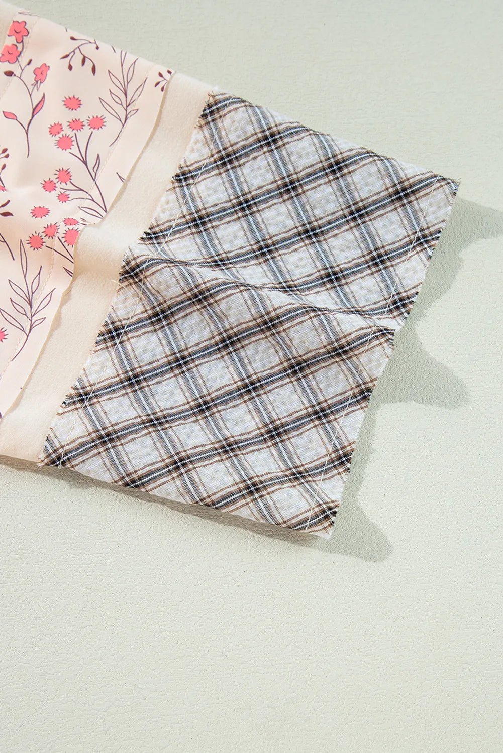 Heart Plaid Round Neck Long Sleeve Blouse - Style Chic Couture