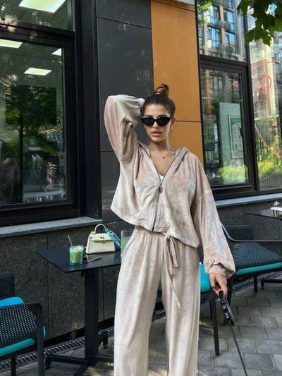 Hooded Jacket and Pants Set - Style Chic Couture