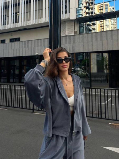 Hooded Jacket and Pants Set - Style Chic Couture