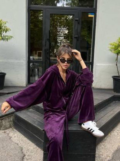 Hooded Jacket and Pants Set - Style Chic Couture