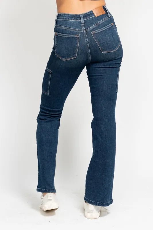 Judy Blue Full Size High Waist Cargo Bootcut Jeans Plus Size - Style Chic Couture