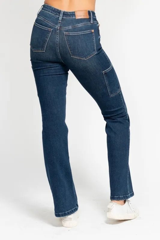Judy Blue Full Size High Waist Cargo Bootcut Jeans Plus Size - Style Chic Couture