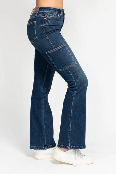 Judy Blue Full Size High Waist Cargo Bootcut Jeans Plus Size - Style Chic Couture