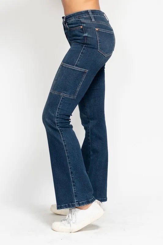 Judy Blue Full Size High Waist Cargo Bootcut Jeans Plus Size - Style Chic Couture