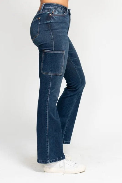Judy Blue Full Size High Waist Cargo Bootcut Jeans Plus Size - Style Chic Couture