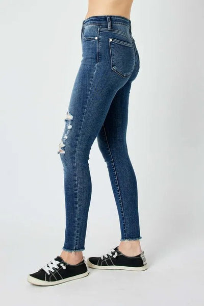 Judy Blue Full Size High Waist Distressed Skinny Jeans - Style Chic Couture