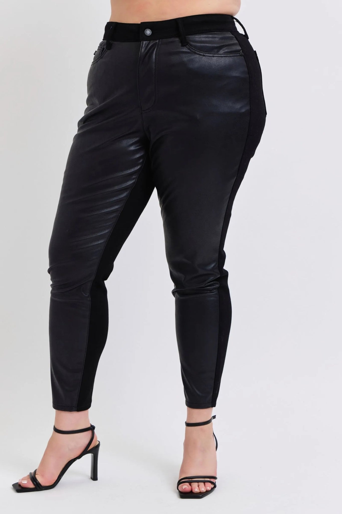 Judy Blue Plus Size HW Faux Leather Skinny Pants - Style Chic Couture