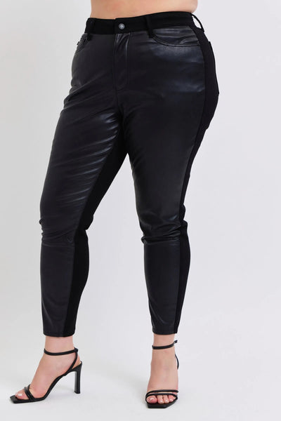 Judy Blue Plus Size HW Faux Leather Skinny Pants - Style Chic Couture