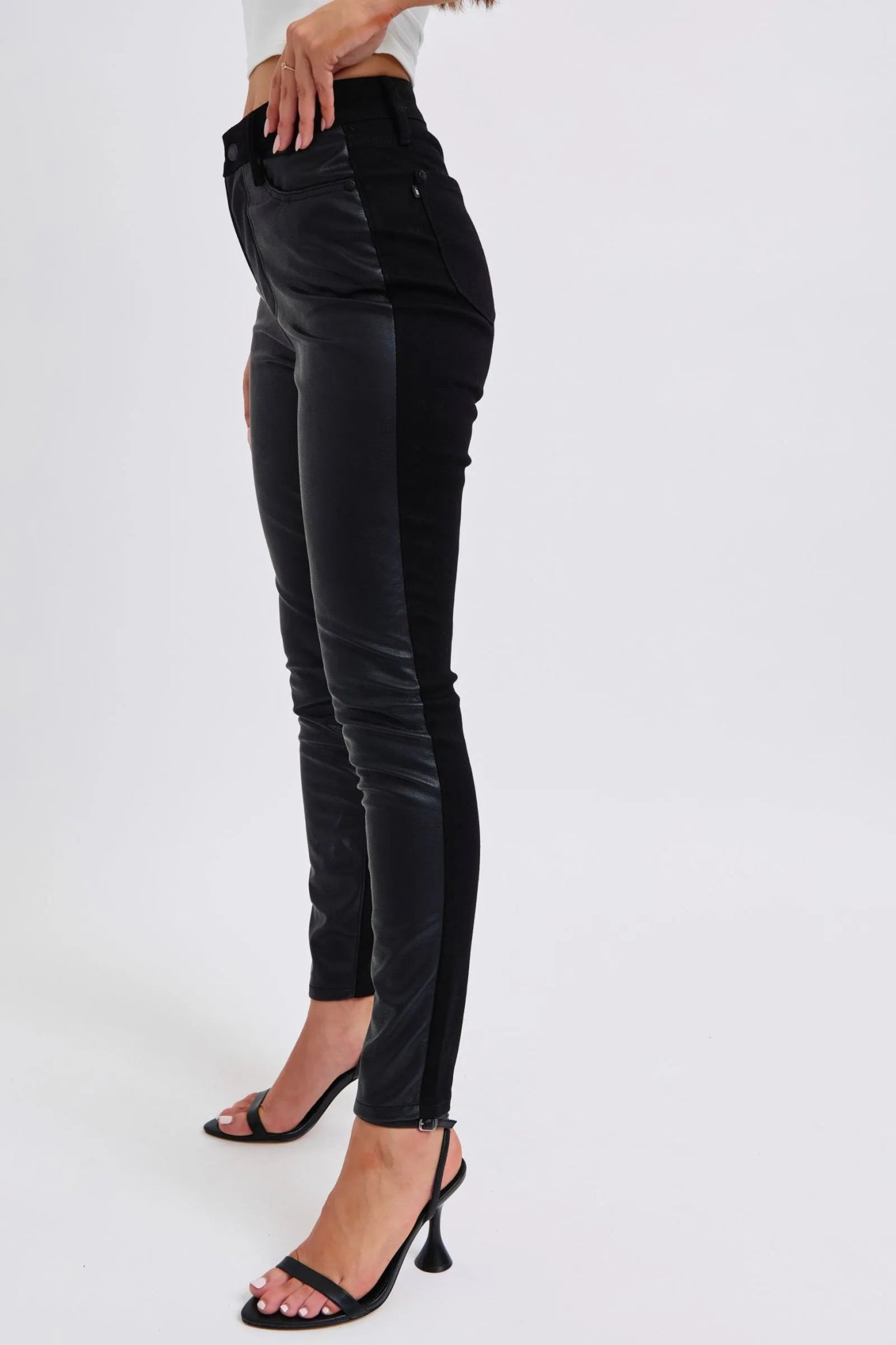 Judy Blue Plus Size HW Faux Leather Skinny Pants - Style Chic Couture