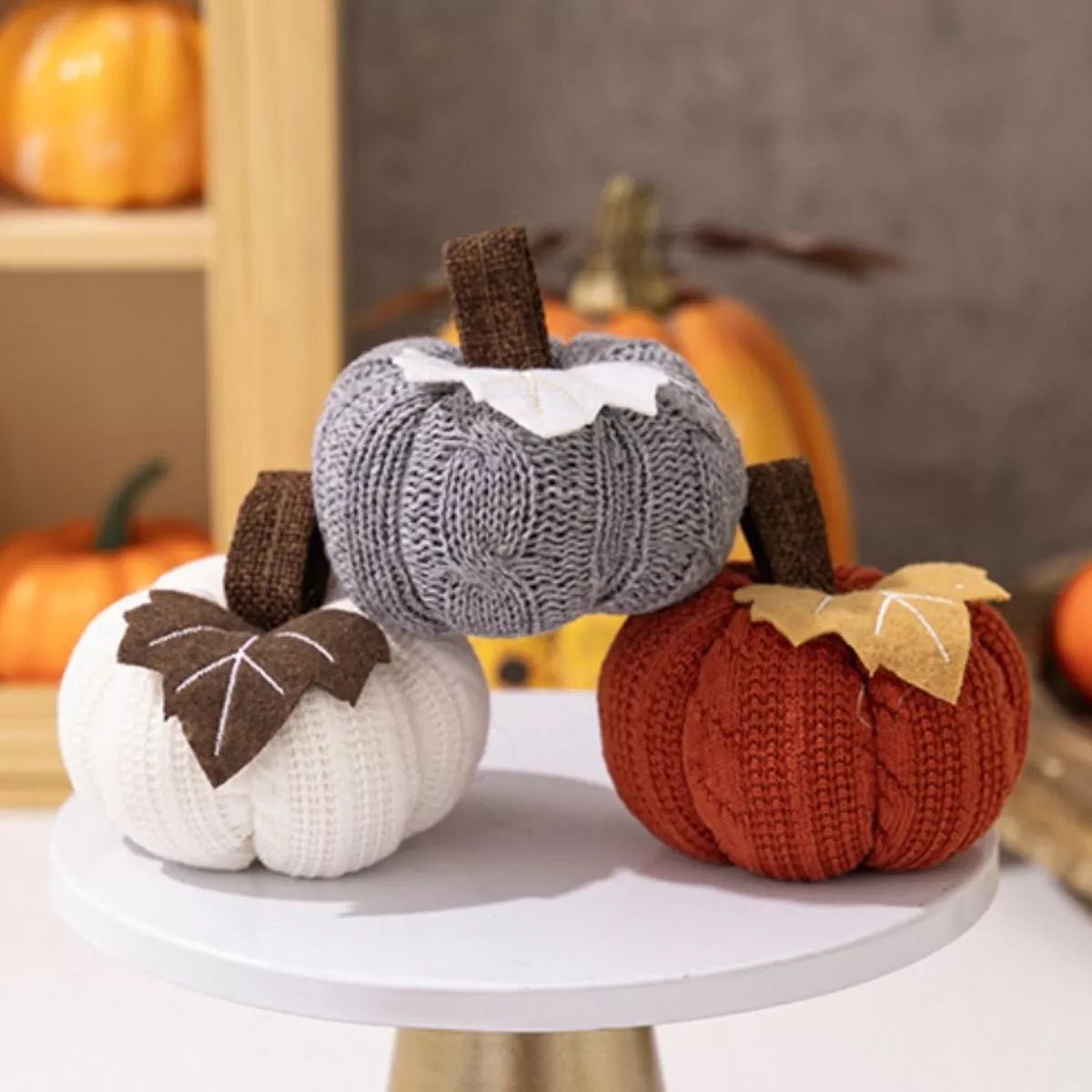 Handmade Knitted Pumpkin Ornaments