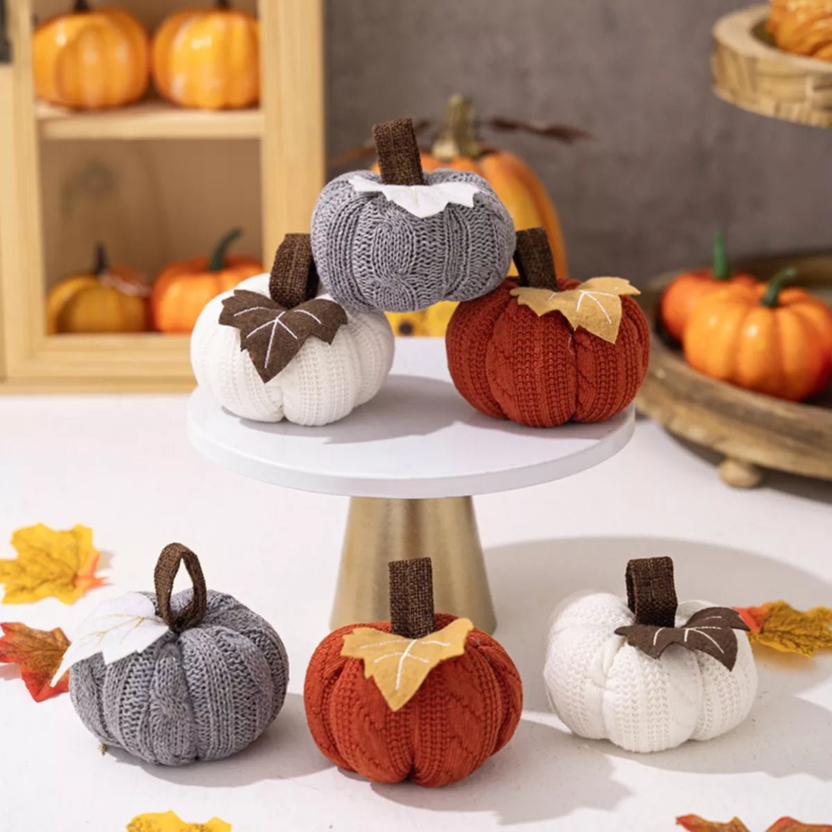 Handmade Knitted Pumpkin Ornaments