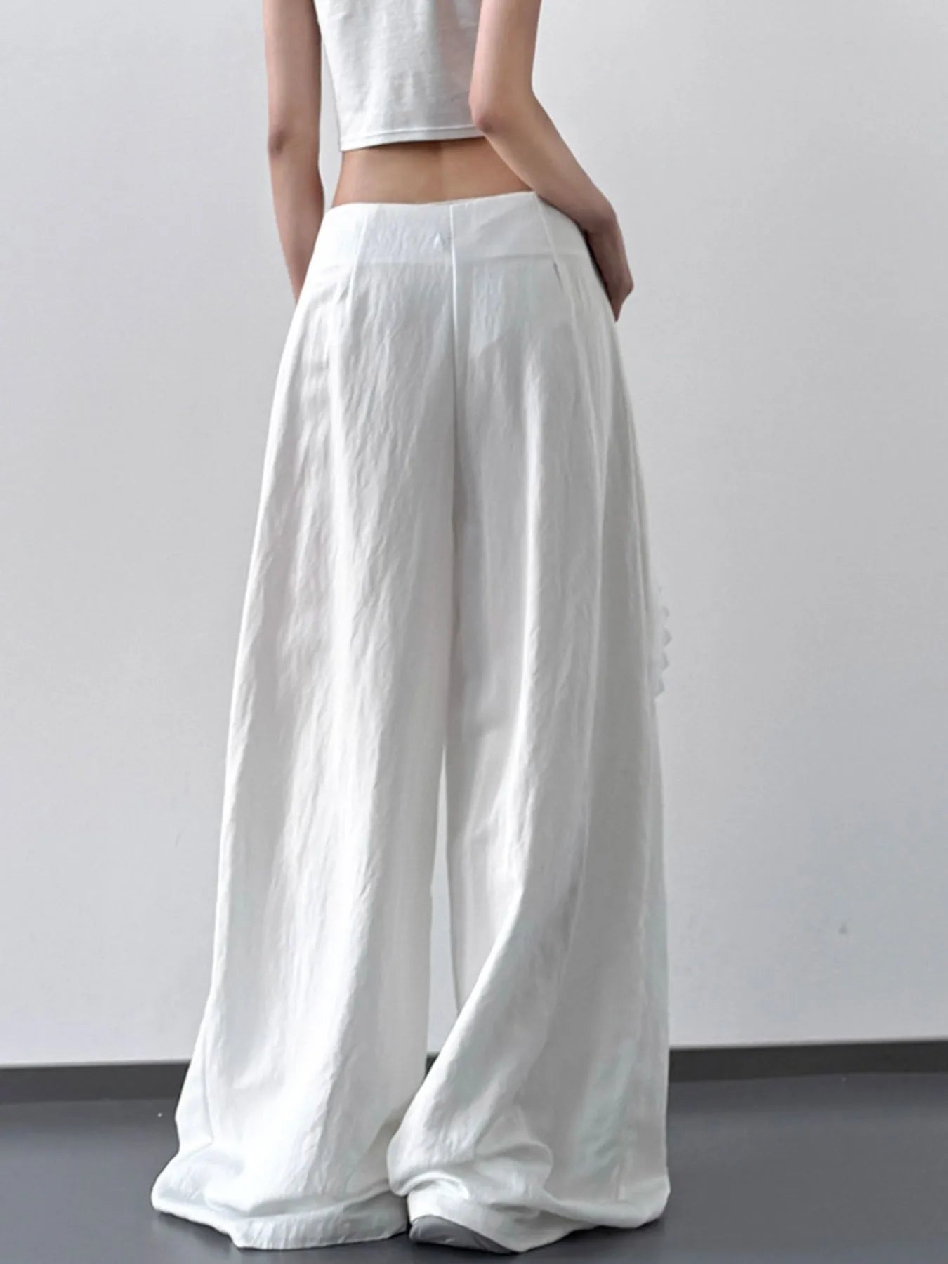 Lace Detail Wide Leg Pants - Style Chic Couture