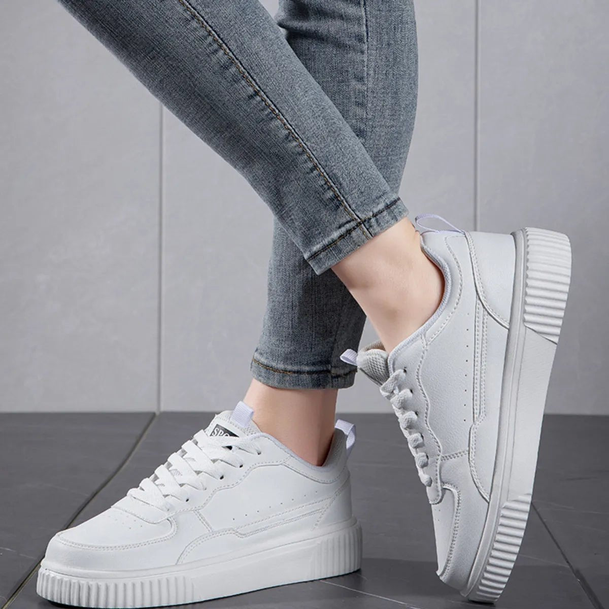 Lace Up Contrast Platform Sneakers - Style Chic Couture