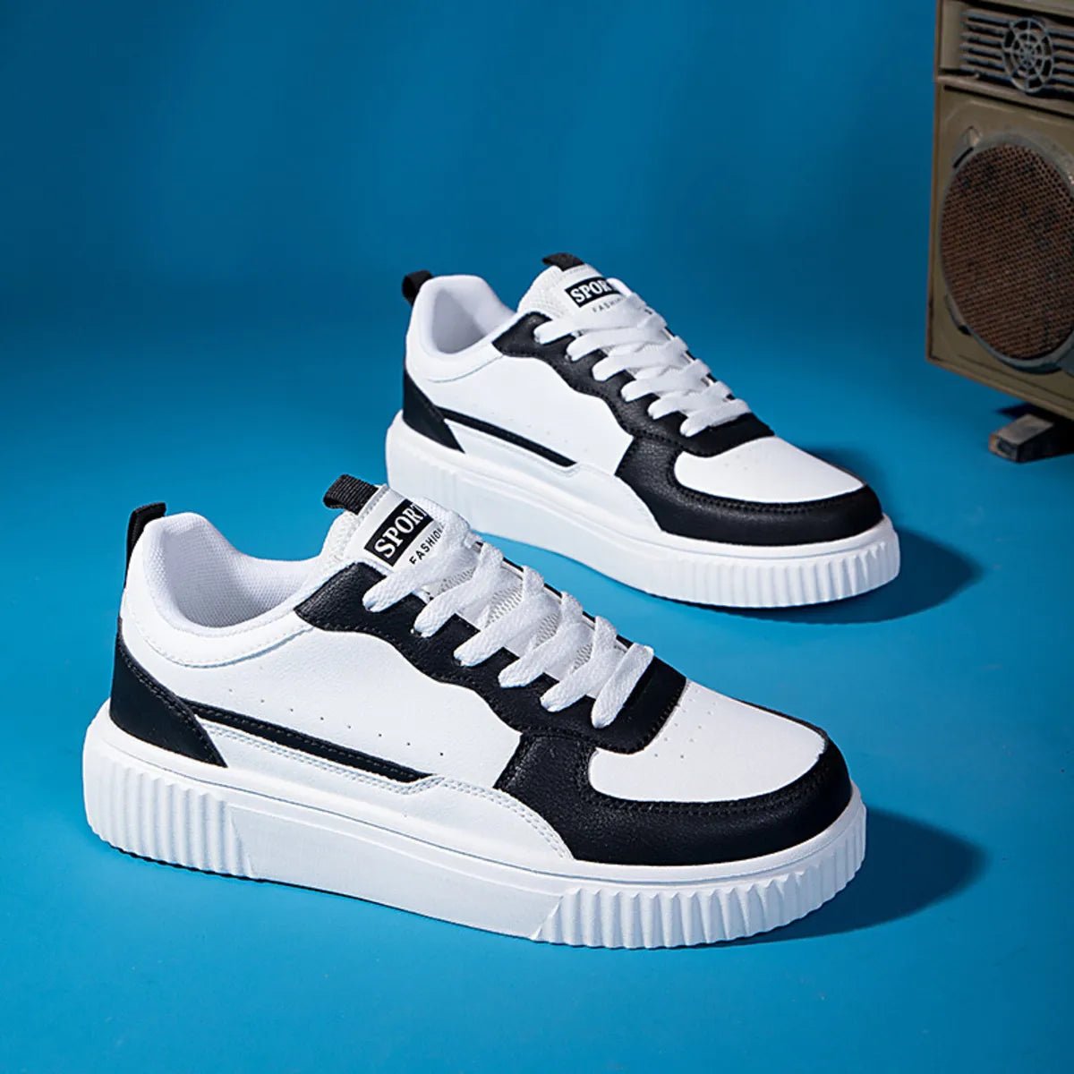 Lace Up Contrast Platform Sneakers - Style Chic Couture