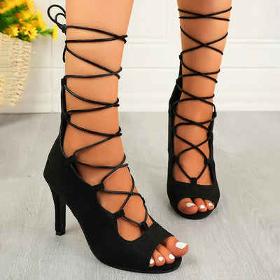 Lace - Up High Heel Sandals - Style Chic Couture