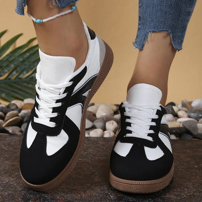 Lace Up Round Toe Sneakers - Style Chic Couture