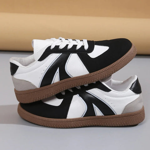 Trendy Lace-Up Round Toe Sneakers featuring a comfortable fit