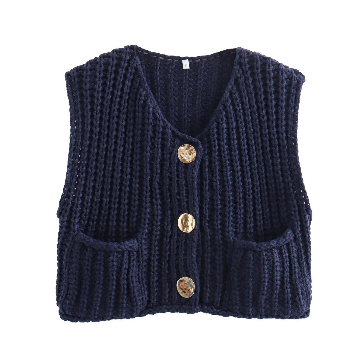 Ladies' Sleeveless Knit Button - Up Vest Top - Style Chic Couture